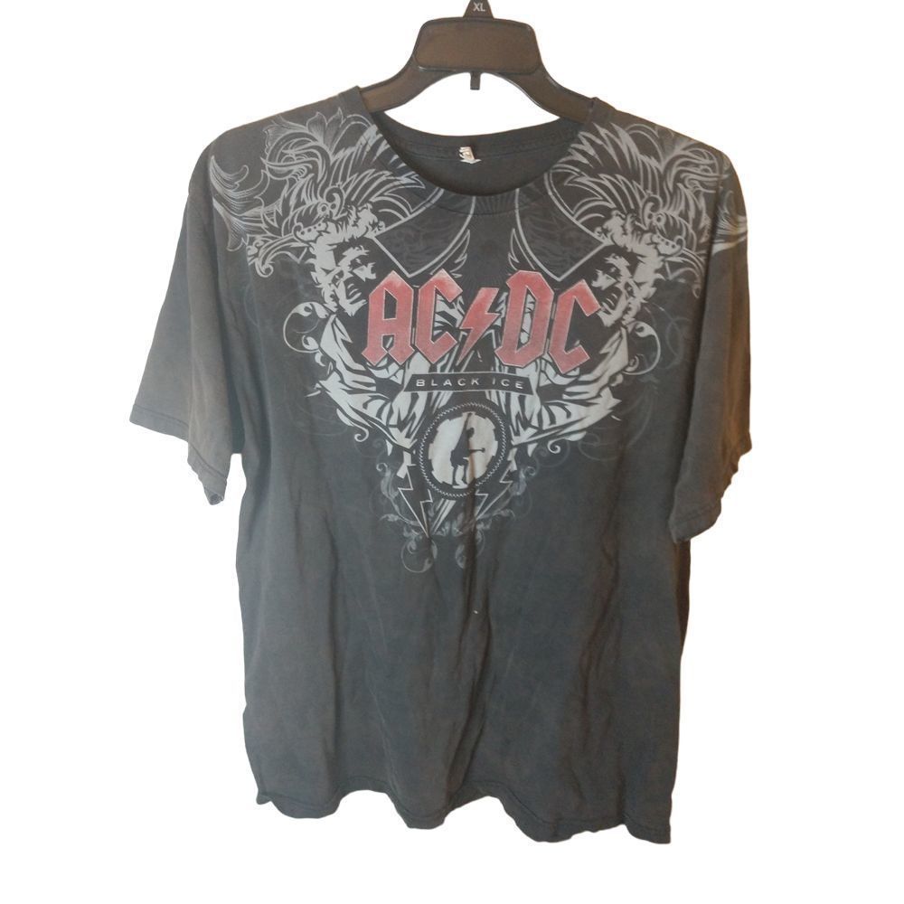 ACDC Black Ice Tour Graphic T Shirt Black ‎ Men's Size XL